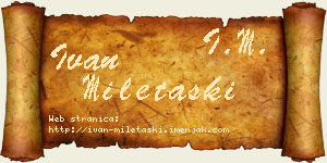 Ivan Miletaški vizit kartica